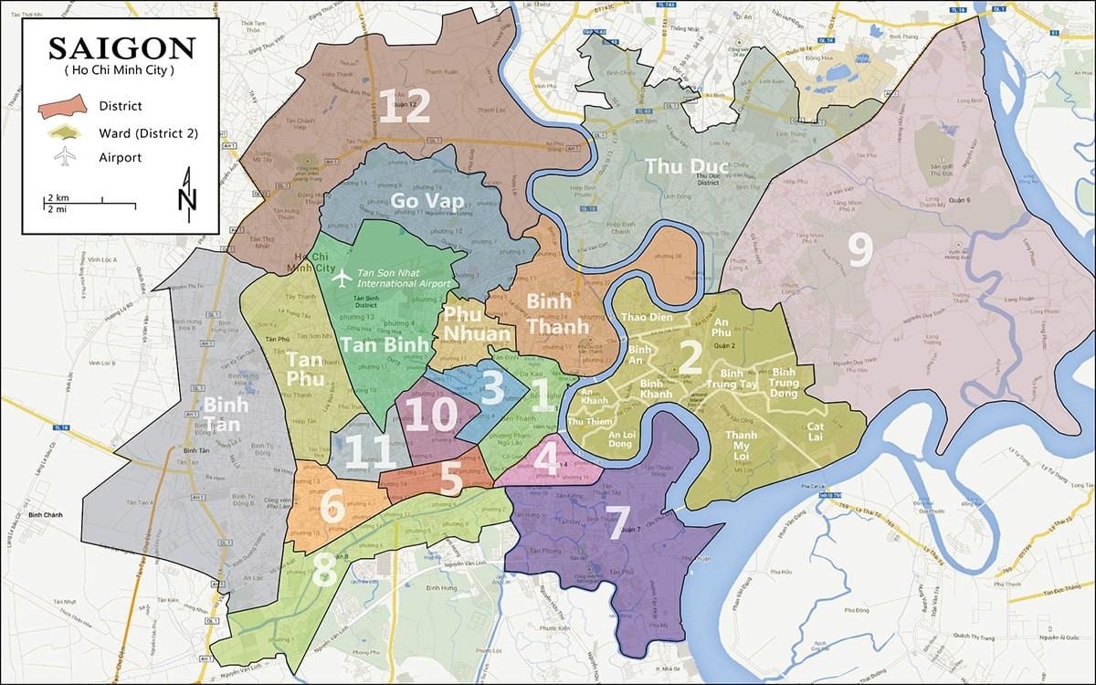 মানচিত্র, জেলা 9, হো চি মিন সিটি 
