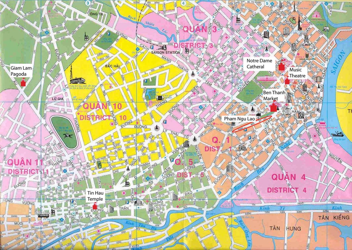 saigon জেলা মানচিত্র
