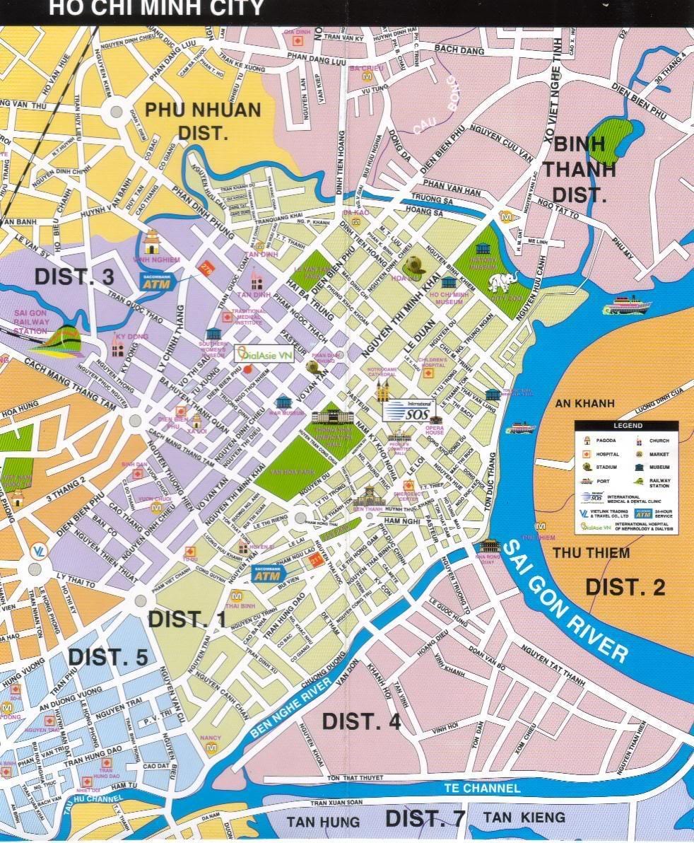 hcmc পর্যটন মানচিত্র
