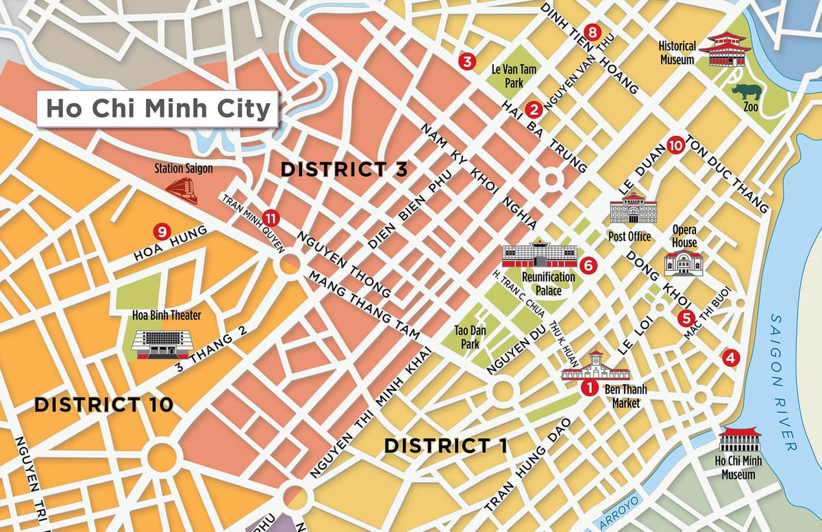 মানচিত্র, জেলা 1 saigon