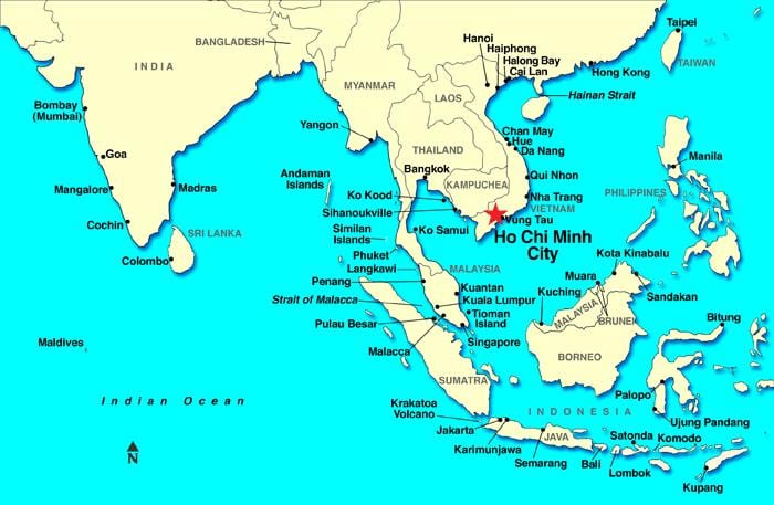 saigon বিশ্বের মানচিত্র