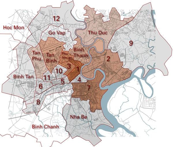 জেলা মানচিত্র saigon