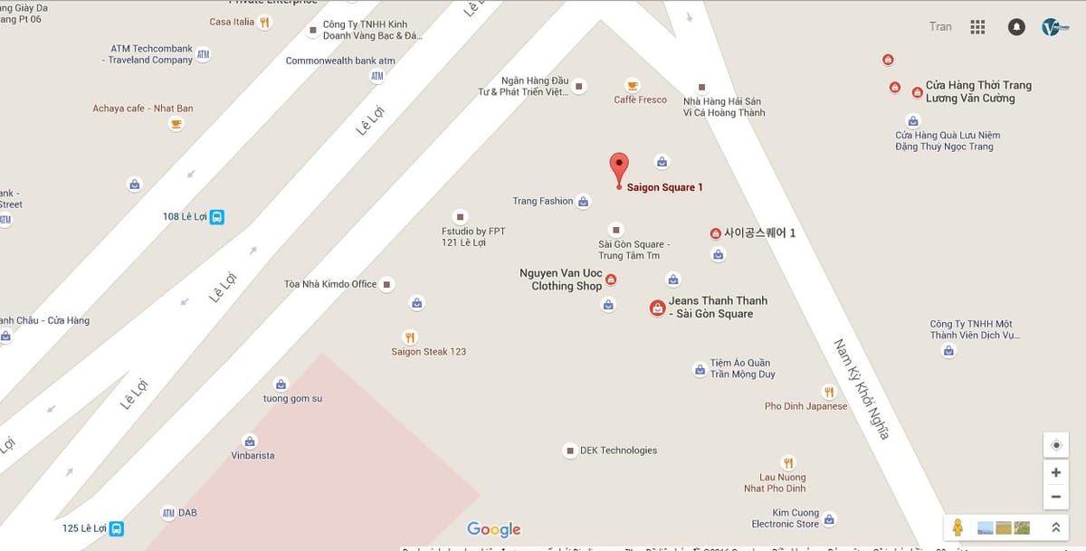 মানচিত্র saigon স্কয়ার